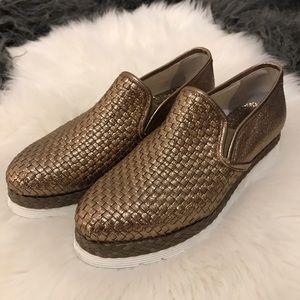 Napoleoni Woven Leather Platform Sneakers